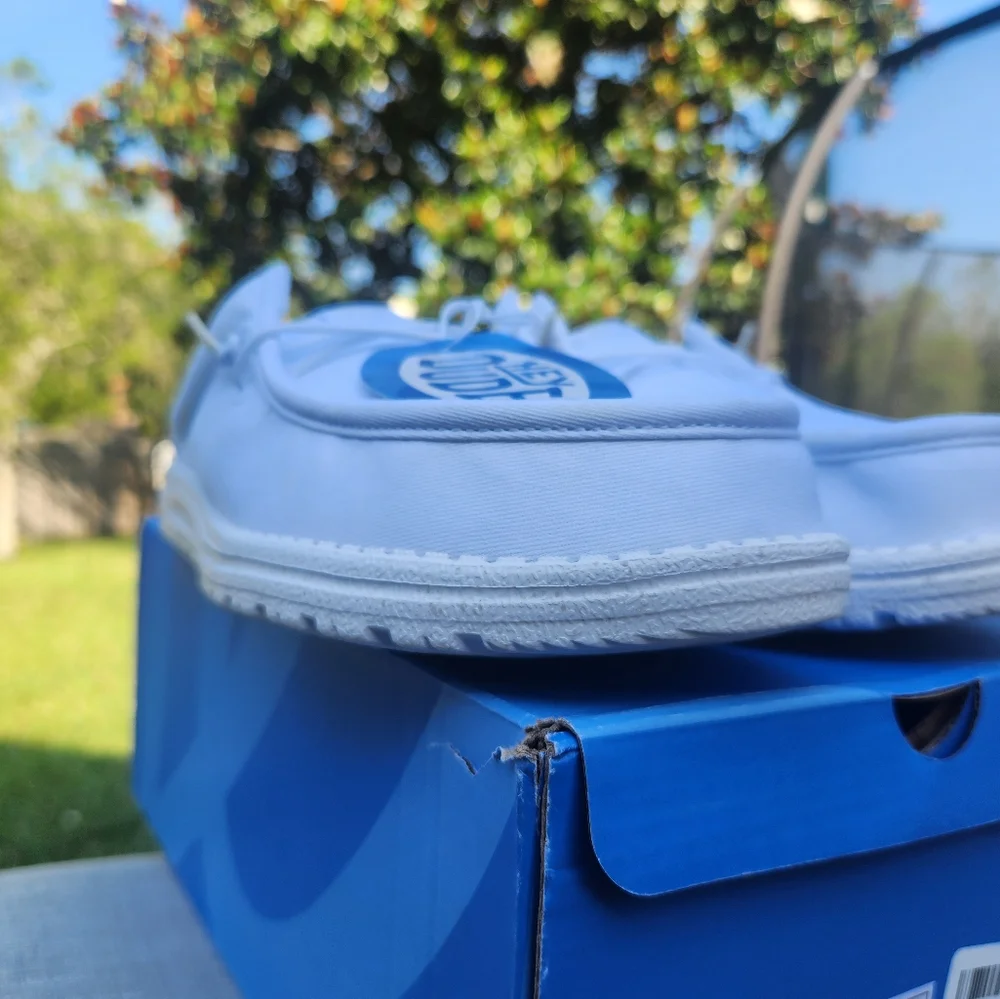 Hey Dude Mens Wally Slip Stretch Canvas Gray Black 11 - Picture 10 of 12